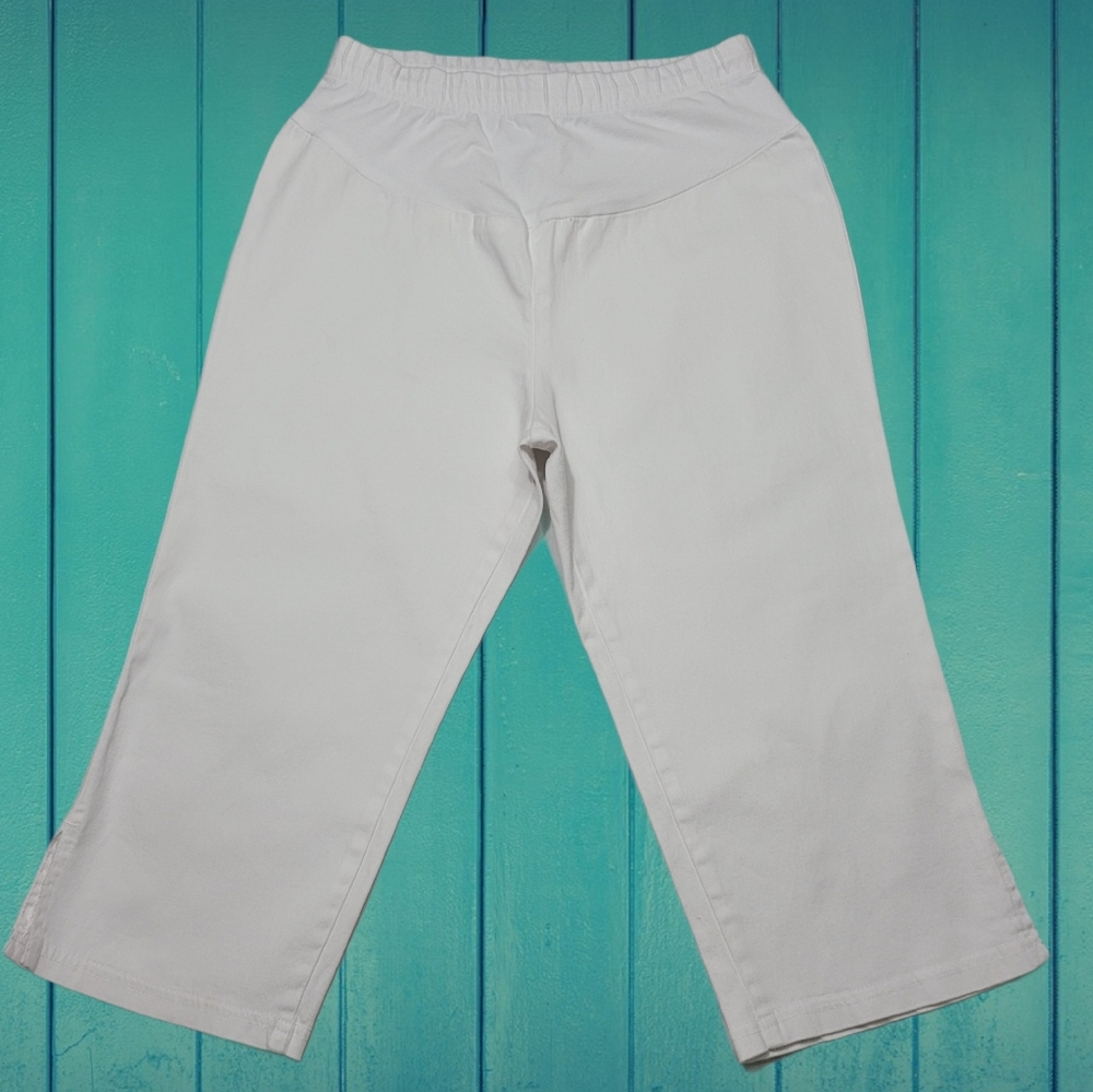 White Maternity Capri Pants Sz Small